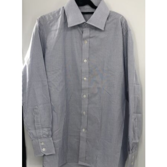 Emma Willis Men's Cotton Purple/White Striped Button Down Shirt sz 18/26 - Picture 1 of 3